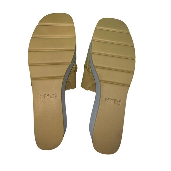 NEW! NYDJ Rory Wedge Sandals Shoes Honey Gold Slip On Suede Women's Size 9 - Picture 8 of 9